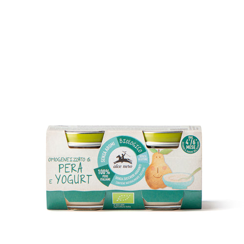 Omogeneizzato di pera e yogurt biologico - 2 vasetti