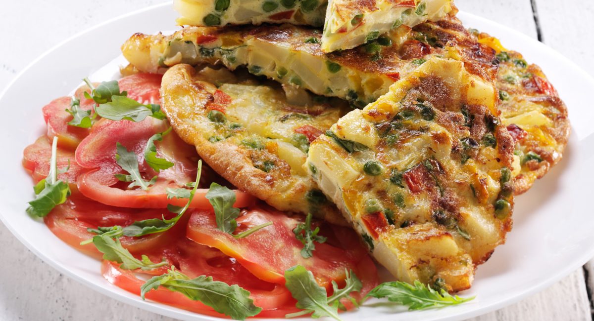 Frittatina con uova, ricotta e carpaccio di pomodori