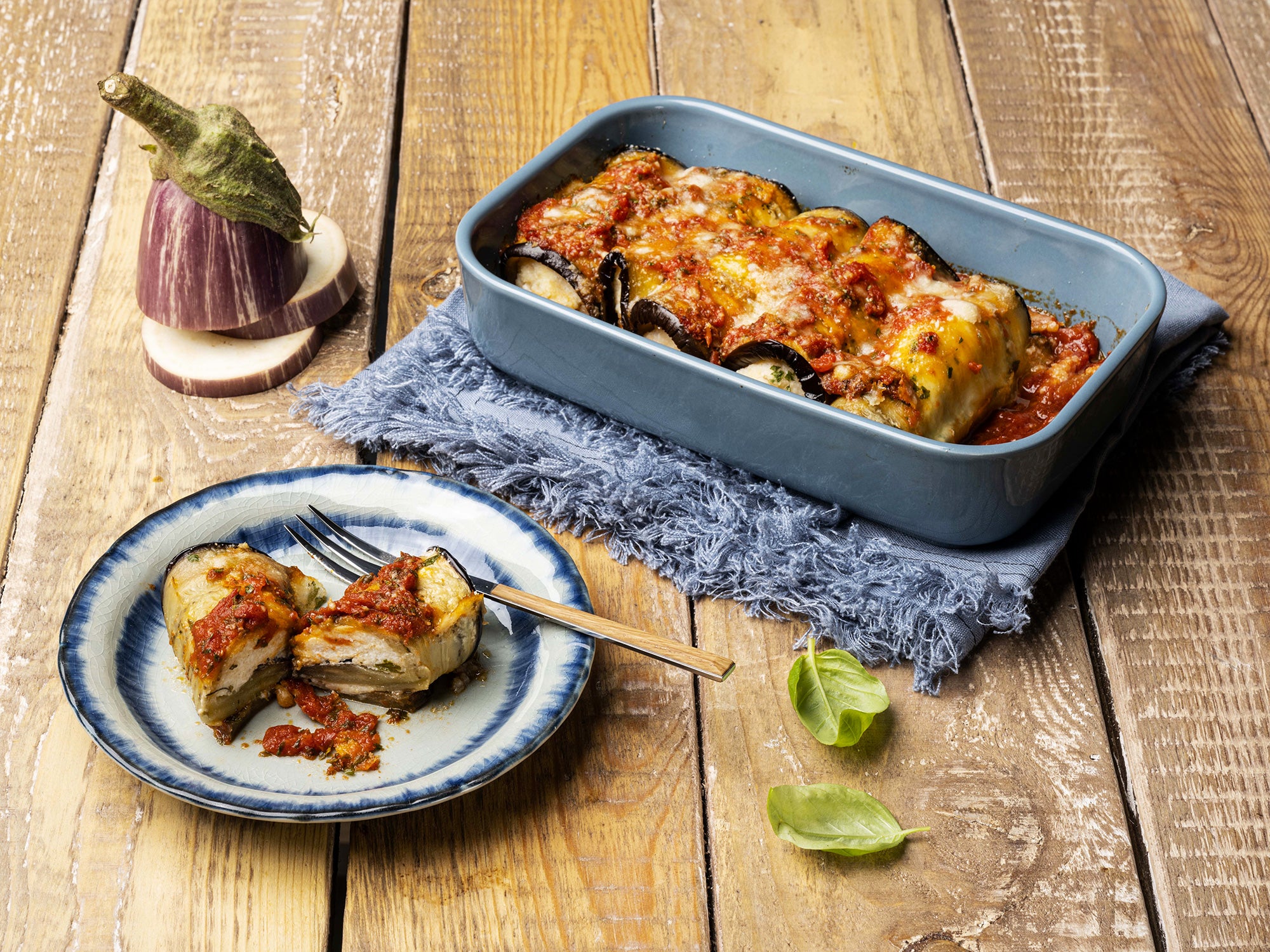 Involtini di melanzane gratinati con pecorino