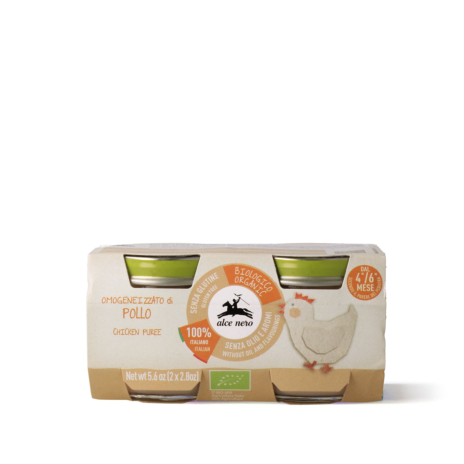 Omogeneizzato di pollo biologico - 2 vasetti 160g - Alce Nero