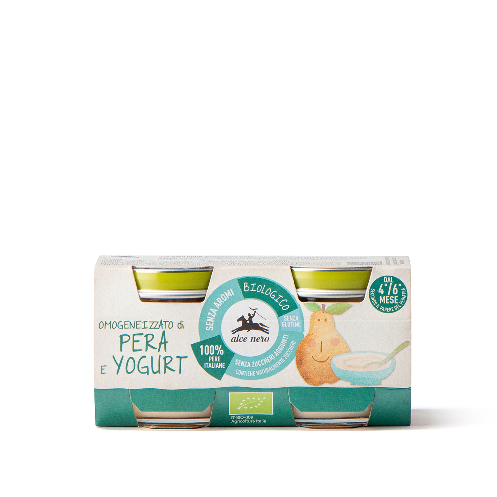 Omogeneizzato di pera e yogurt biologico - 2 vasetti 160g - Alce Nero
