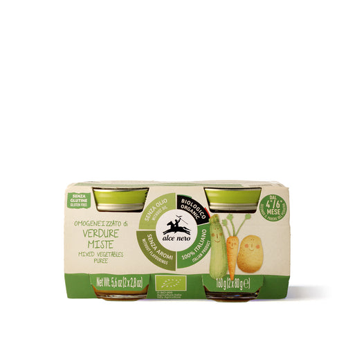 Omogeneizzato di verdure miste biologico - 2 vasetti 160g - Alce Nero