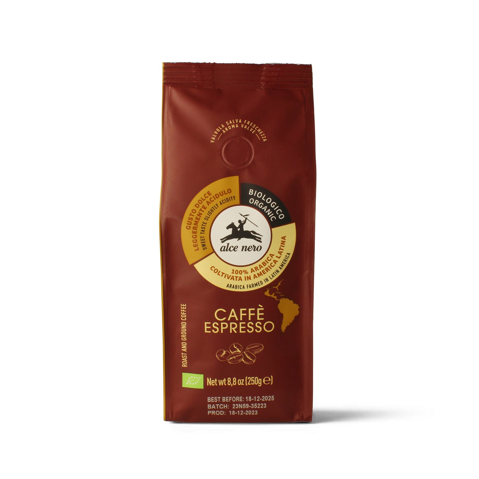 Caffè 100% arabica per espresso biologico