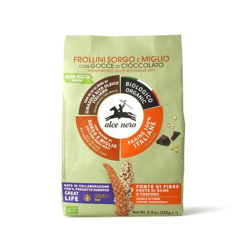 Frollini di sorgo e miglio con gocce di cioccolato biologici