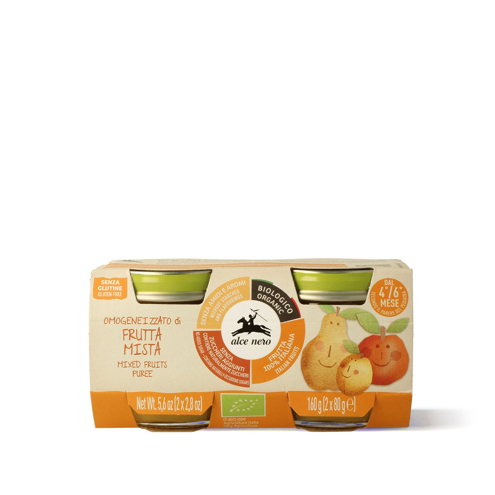 Omogeneizzato di frutta mista biologico - 2 vasetti 160g - Alce Nero