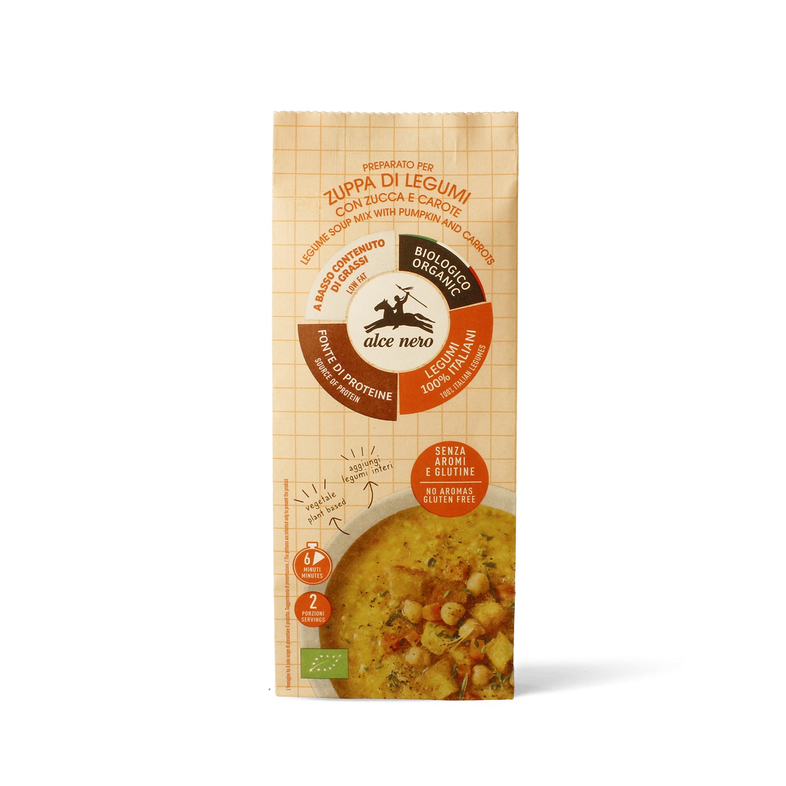 Preparato per zuppa di legumi, zucca e carote biologica 70g - Alce Nero