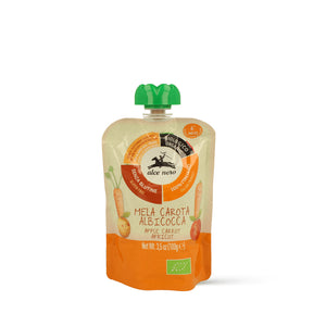 Purea di mela carota e albicocca biologica 100g - Alce Nero