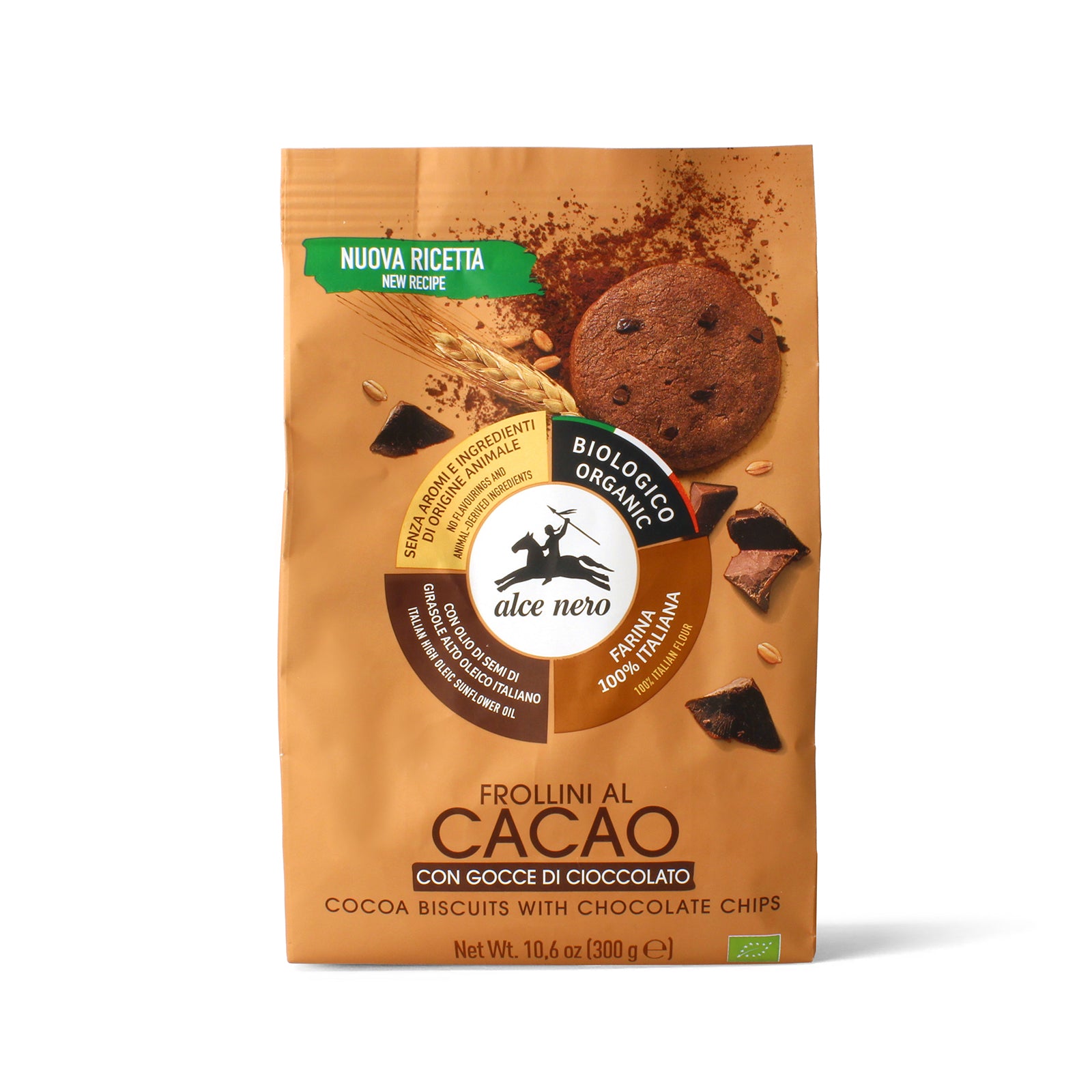 Frollini al cacao con gocce di cioccolato biologici 300g - Alce Nero