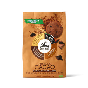 Frollini al cacao con gocce di cioccolato biologici 300g - Alce Nero