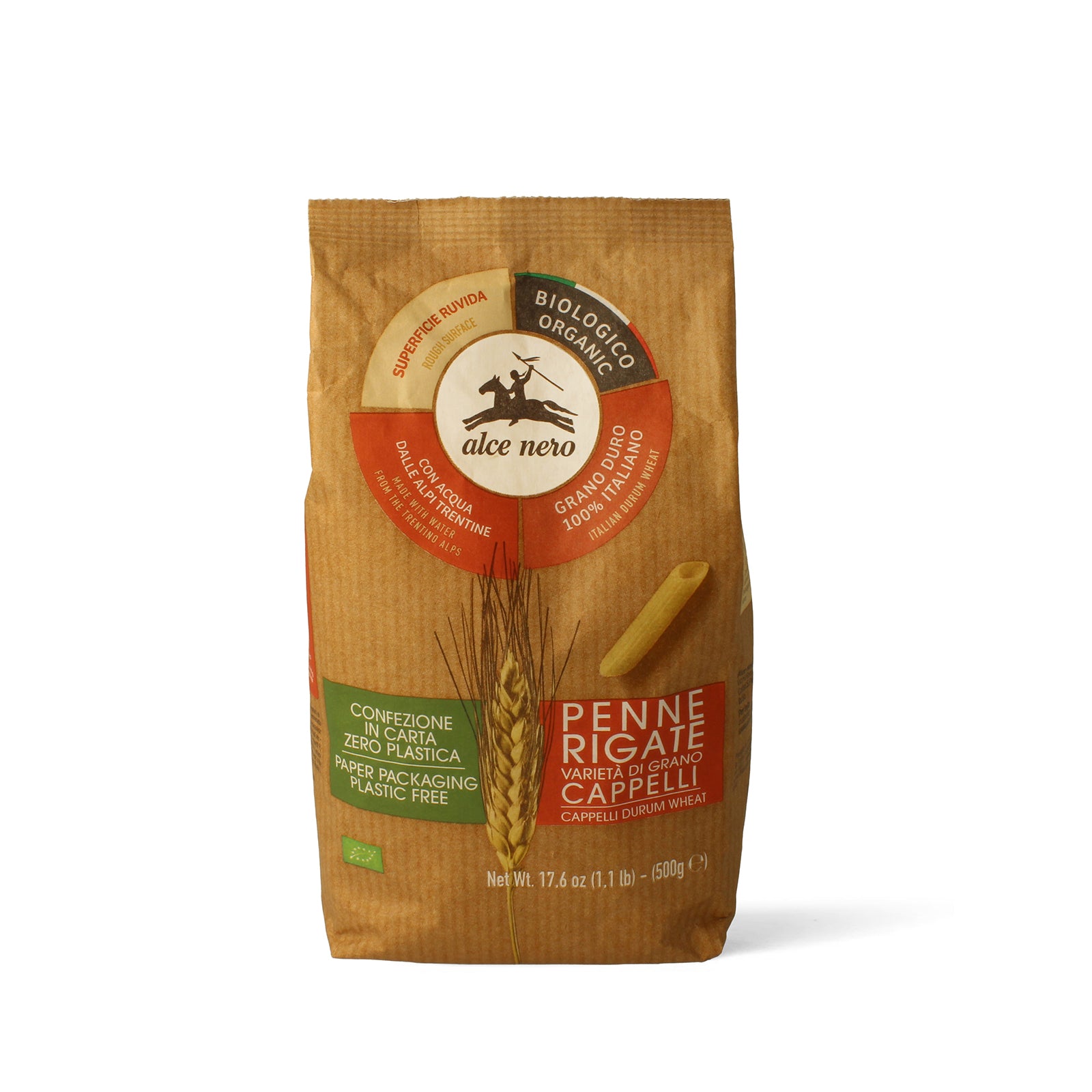 Penne rigate di grano duro Cappelli biologiche 500g - Alce Nero