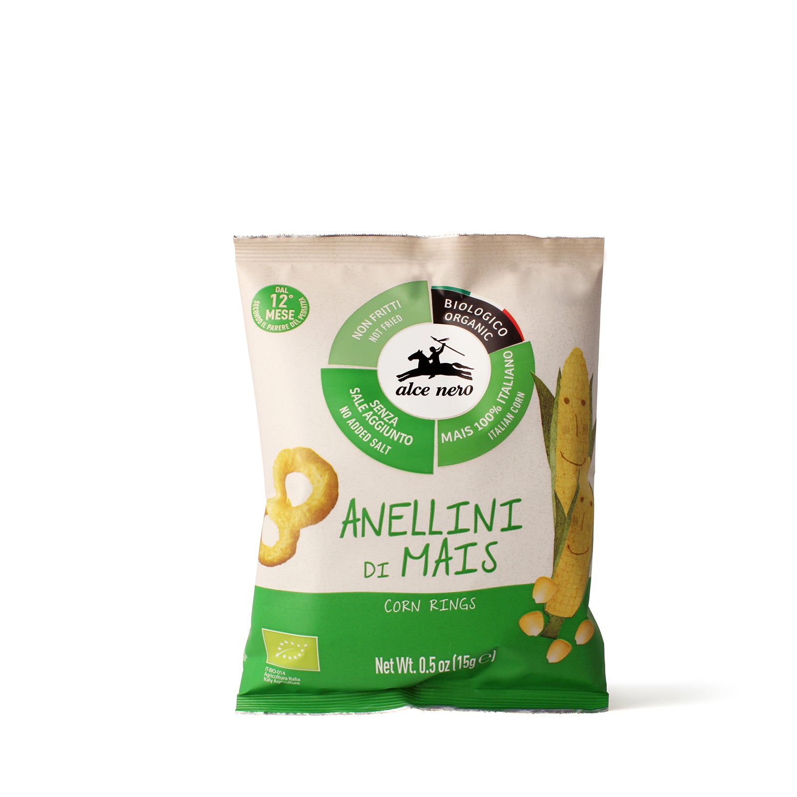 Anellini di mais biologici - Alce Nero Shop - 15 g
