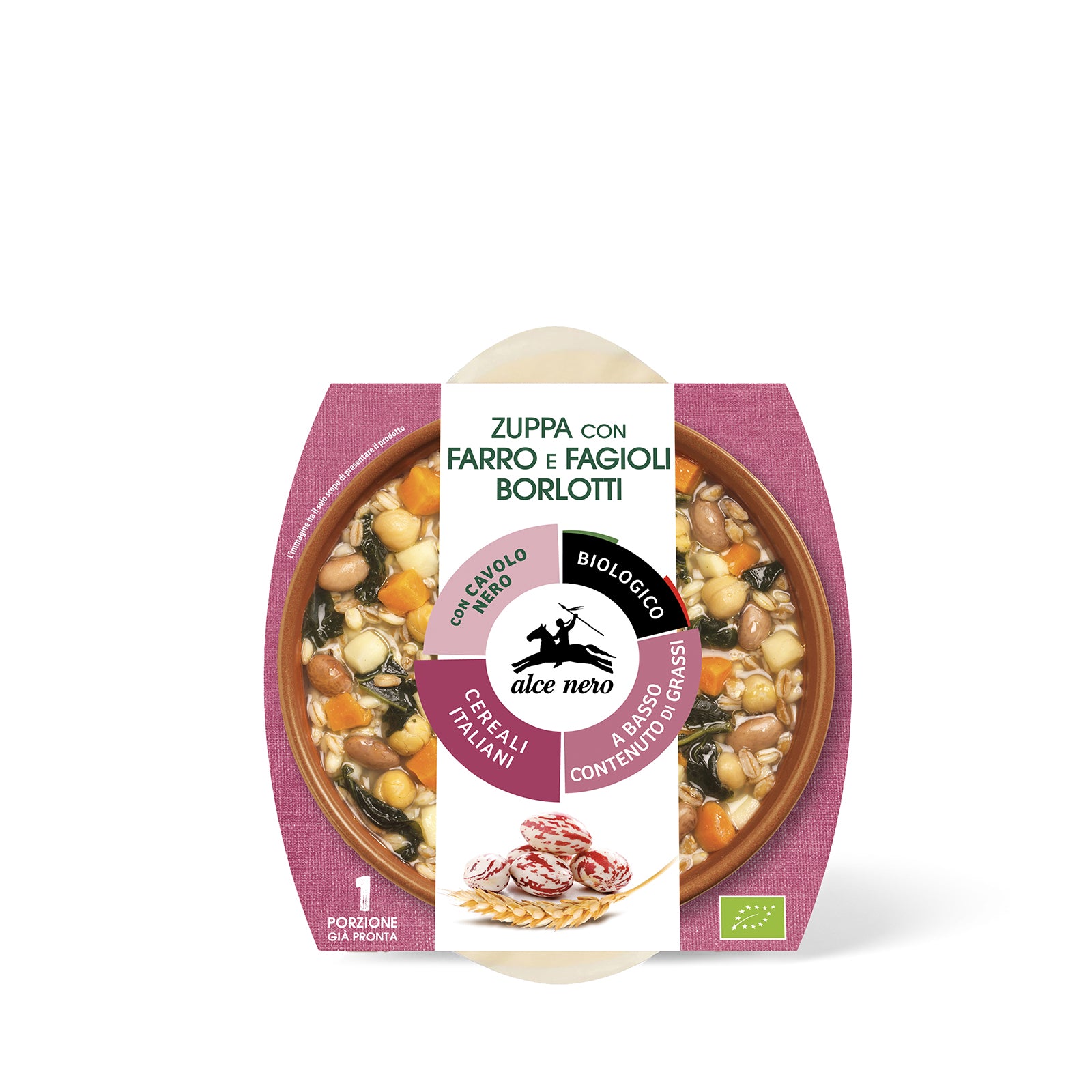 Zuppa farro e fagioli borlotti biologica 350g - Alce Nero