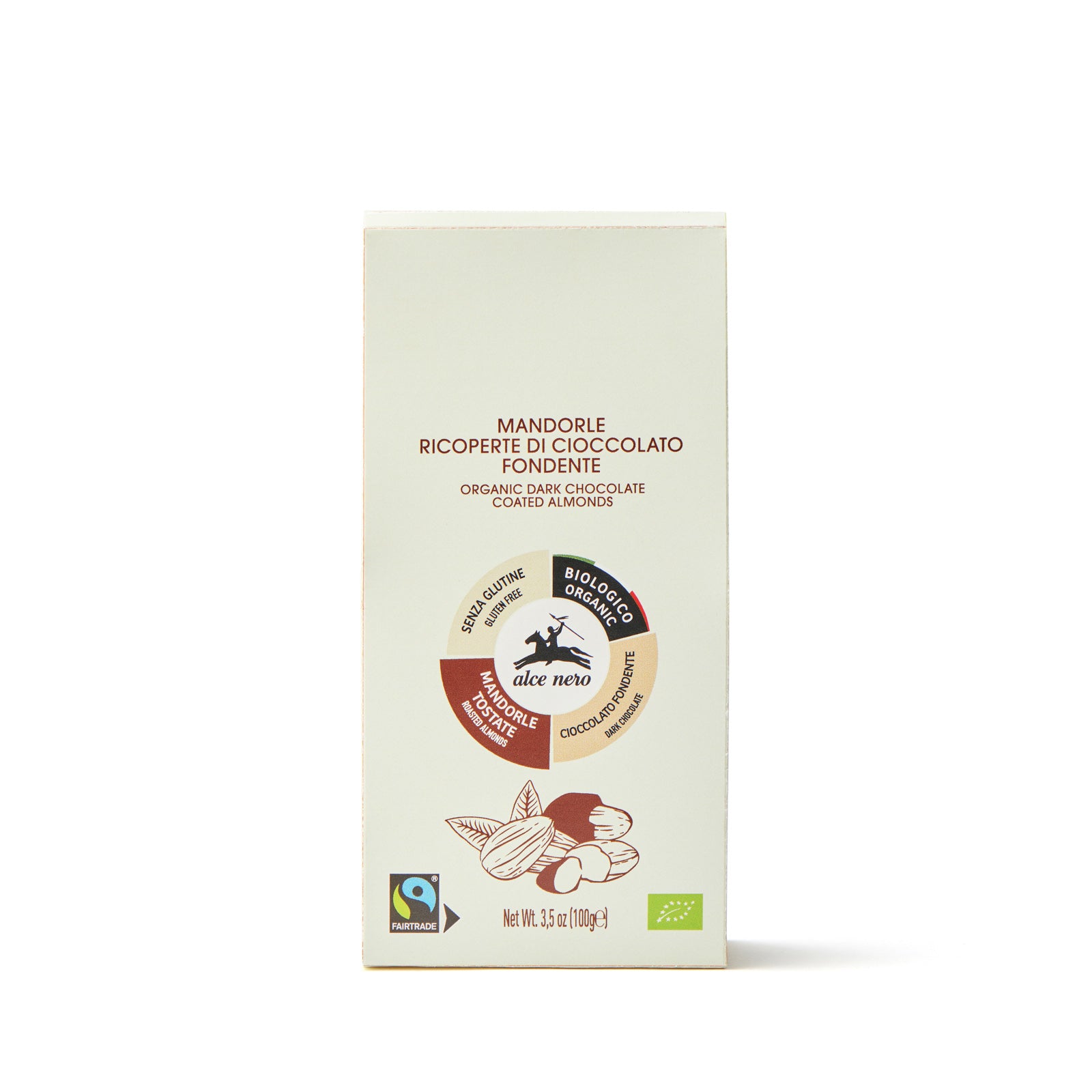 Mandorle tostate ricoperte di cioccolato fondente biologiche 100g - Alce Nero