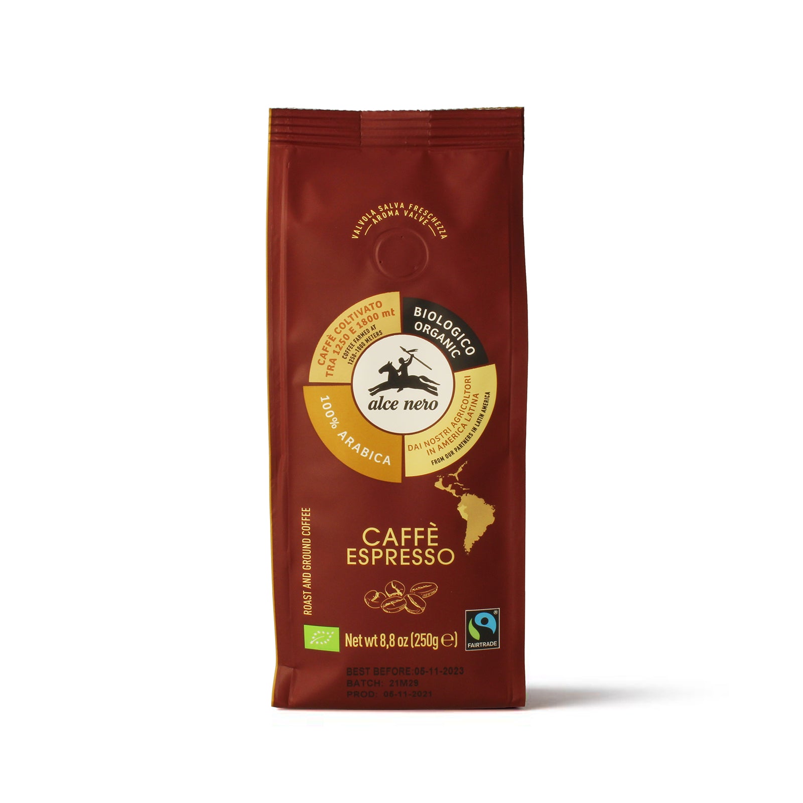 Caffè 100% arabica per espresso biologico